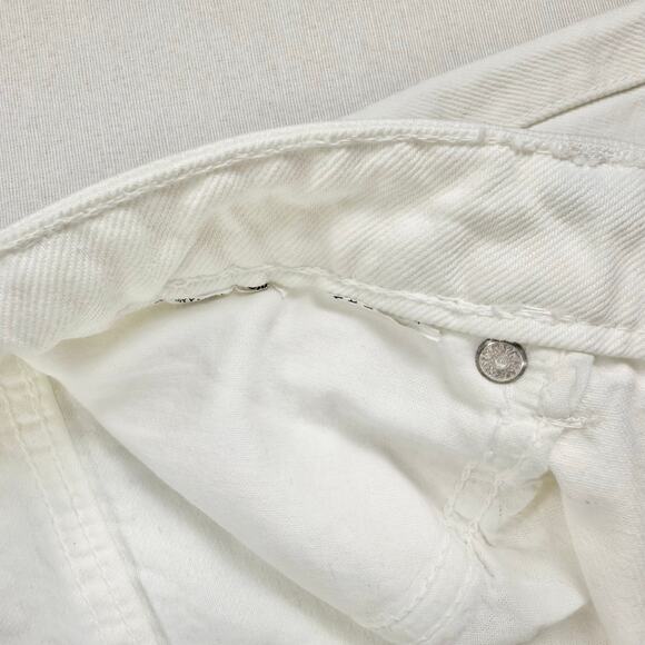 Zara Women's High Waist Button Fly Straight Leg Jean Size 8 White - Picture 9 of 13